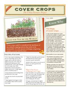 COVER CROPS The Urban Farmers Project THE WORLD G O O D F O R Y O U. . .&