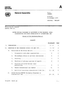 UNITED NATIONS Distr General Assembly