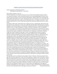 Southern Campaign American Revolution Pension Statements & Rosters Pension Application of Martin Burris S32151 Transcribed and annotated by C. Leon Harris State of Illinois Morgan County S.S. On this Ninteenth day of Nov