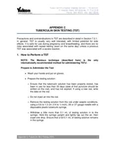 APPENDIX C - TB Control:- Yukon Communicable Disease Control