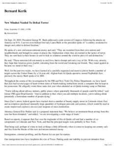 New Mindset Needed To Defeat Terror:36 PM Bernard Kerik New Mindset Needed To Defeat Terror