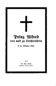 -I-  Prinz Alfred von und zu Liechtenstein s 25. Oktober 1930.
