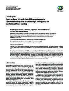 Hindawi Publishing Corporation Case Reports in Hematology Volume 2015, Article ID[removed], 6 pages http://dx.doi.org[removed][removed]Case Report