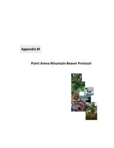 Appendix M  Point Arena Mountain Beaver Protocol Contents M. POINT ARENA MOUNTAIN BEAVER PROTOCOL