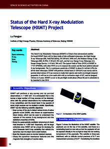 Status of the Hard X-ray Modulation Telescope (HXMT) Project  matter and particles. As an example, Figure 3 shows the spectra of various components of the simulated in-orbit backgrounds of HE. Using the effective areas 