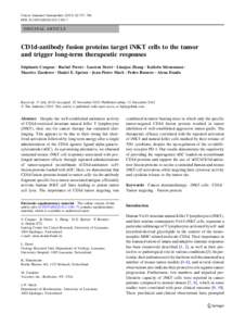 Cancer Immunol Immunother:747–760 DOIs00262ORIGINAL ARTICLE  CD1d-antibody fusion proteins target iNKT cells to the tumor