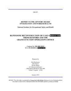 DRAFT  REPORT TO THE ADVISORY BOARD ON RADIATION AND WORKER HEALTH National Institute for Occupational Safety and Health