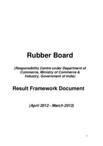 Rubber Board (Responsibility Centre under Department of Commerce, Ministry of Commerce & Industry, Government of India)  Result Framework Document