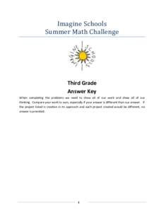 Microsoft Word - Imagine Schools Math Challenge 3rd Grade Answer Key 2014