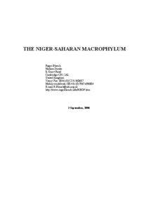 THE NIGER-SAHARAN MACROPHYLUM Roger Blench Mallam Dendo