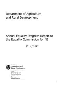 Department of Agriculture and Rural Development Annual Equality Progress Report to the Equality Commission for NI