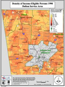 Density of Income-Eligible Persons 1990 Dalton Service Area Dade !