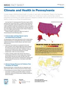 NRDC fact sheet  february 2015 FS:15-01-J  Climate and Health in Pennsylvania