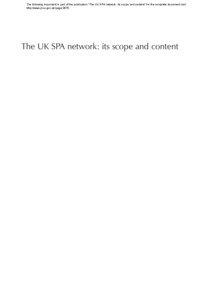 The UK SPA network: its scope and content - Volume 2