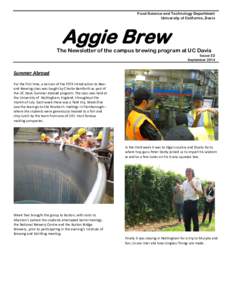 Food Science and Technology Department University of California, Davis Aggie Brew  The Newsletter of the campus brewing program at UC Davis