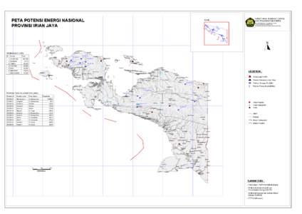 PETA POTENSI ENERGI NASIONAL PROVINSI IRIAN JAYA IRIAN  DIREKTORAT JENDERAL LISTRIK
