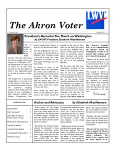 The Akron Voter Volume 6, Issue 3 SeptemberPresident’s Remarks:The March on Washington