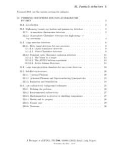 32. Particle detectors 1 Updated[removed]see the various sections for authors[removed]PARTICLE DETECTORS FOR NON-ACCELERATOR PHYSICS . . . . . . . . . . . . . . . . . . . . . . . . . . . . . . 32.1. Introduction