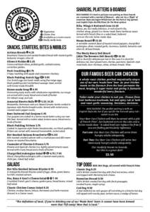 SHARERS, PLATTERS & BOARDS B&K PAIRING It’s hard to pick just one pairing as these boards are crammed with a myriad of flavours – why not try a ‘flight’ of American Style Ale/Lager/Wheat beer for the Pork or Veg 