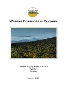 Wildlife Corridors in Tanzania  Tanzania Wildlife Research Institute PO Box 661 Arusha Tanzania