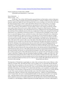 Southern Campaign American Revolution Pension Statements & Rosters Pension Application of Henry Brown W8380 Transcribed and annotated by C. Leon Harris State of Kentucky } Mercer County SS }