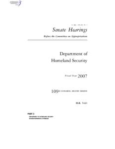 S. HRG. 109–305, PT. 3  Senate Hearings Before the Committee on Appropriations  Department of