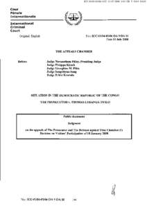 International Criminal Court / Thomas Lubanga Dyilo / Luis Moreno Ocampo / Silvana Arbia / Prosecutor / International Criminal Court investigation in Kenya / International Criminal Court investigations / Law / Criminal law / Government