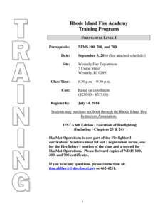 Microsoft Word - FF1 - Westerly Class 242 Training Notice.doc