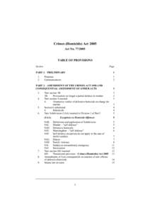 Crimes (Homicide) Act 2005 Act No[removed]TABLE OF PROVISIONS Section