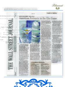 AprilWall Street Journal Focus Article/ American Entrants in the Gin Game   