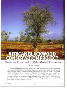 •l  ~ Conserves Trees Used to Mal{e Musical Instruments By Kelly E. Saxton