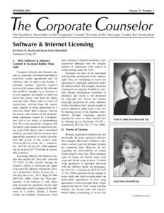 WINTER[removed]Volume 17 Number 1 The Corporate Counselor