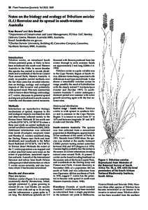 58 Plant Protection Quarterly Vol[removed]Notes on the biology and ecology of Tribolium uniolae (L.f.) Renvoize and its spread in south-western Australia Kate BrownA and Kris BrooksB