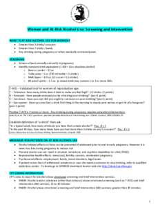 At-Risk Alcohol Use Screening and Intervention