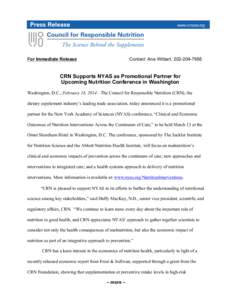 Microsoft Word - CRN Supports NYAS as Promotional Partner -feb1814.docx