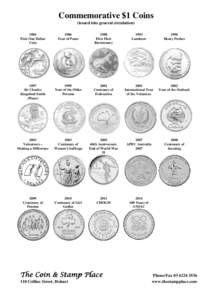 Commemorative $1 Coins (issued into general circulationFirst One Dollar Coin