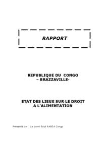 RAPPORT  REPUBLIQUE DU CONGO – BRAZZAVILLE-  ETAT DES LIEUX SUR LE DROIT