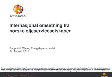 Internasjonal omsetning fra norske leverandører - Rystad Energy - UTKAST