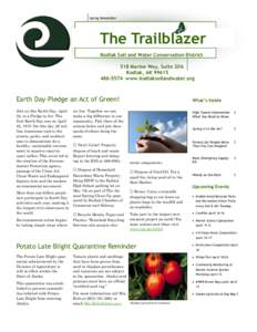 Spring Newsletter  The Trailblazer Kodiak Soil and Water Conservation District 518 Marine Way, Suite 206 Kodiak, AK 99615