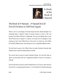 Microsoft Word - Lesson[removed]Samuel 26.1-25_David Declines to Kill Saul Again