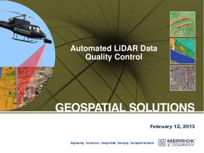 Physical geography / LIDAR / Geographic information system / Data quality control / National Elevation Dataset / Remote sensing / Data quality / Digital elevation model / Cartography / Information / Earth