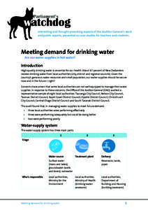 Meeting demand for drinking water