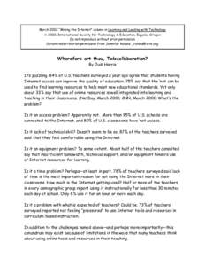 March 2002 “Mining the Internet” column in Learning and Leading with Technology ” 2002, International Society for Technology in Education, Eugene, Oregon Do not reproduce without prior permission. Obtain redistribu