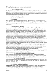 Westerbur, Samtgemeinde Dornum, Landkreis Aurich 1. Lage und Siedlungsform Das Warfendorf wurde im Kalkmarschgebiet in einer Höhe von 4,0 m über Meeresniveau (NN)