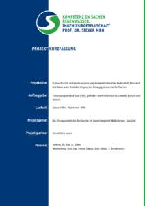 Schmutzfracht- und Gewässersanierung der Gemeindebezirke Bedersdorf, Ittersdorf und Düren unter Berücksichtigung des Einzugsgebietes des Dorfbaches Entsorgungsverband Saar (EVS), gefördert vomMinisterium für Umwelt,