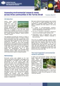 Microsoft Word - T40 JCU McNamara, K. _2011_ Torres Strait Research Needs Factsheet.doc