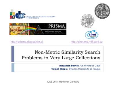 http://prisma.dcc.uchile.cl  http://siret.ms.mff.cuni.cz Non-Metric Similarity Search Problems in Very Large Collections