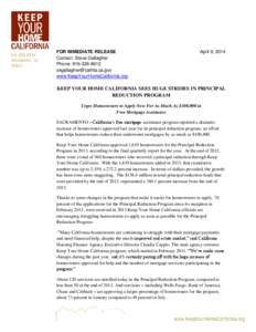 California Business, Consumer Services and Housing Agency - Keep Your Home California Sees Huge Strides in Principal Reduction Program