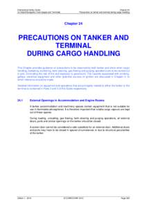 International Safety Guide for Inland Navigation Tank-barges and Terminals Chapter 24 Precautions on tanker and terminal during cargo handling