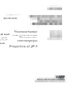 NISTIRThermochemical and Thermophysical Properties of JP-10 Thomas J. Bruno